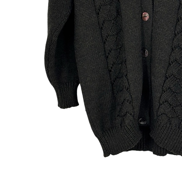 *Women’s Vintage Zanone Size 42 Brown V-Neck Wool Button Front Sweater - Picture 4 of 10